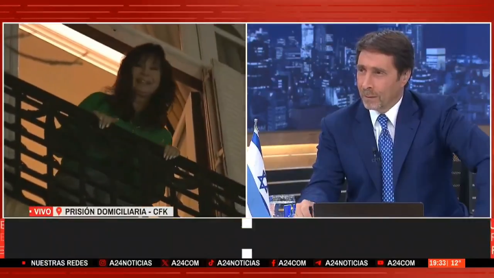 LA CARA DE FEINMANN CUANDO CRISTINA SALIÓ AL BALCÓN EN EL HORARIO DE SU PROGRAMA Y LO PUSIERON AL AIRE