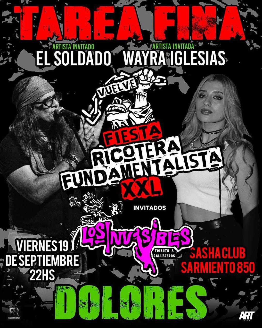 TAREA FINA LLEGA A DOLORES CON LA “FIESTA RICOTERA Y FUNDAMENTALISTA XXL”