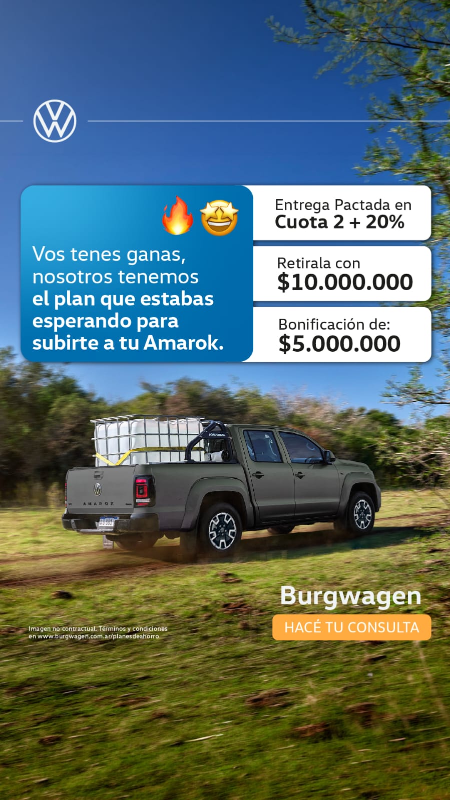 BURGWAGEN LANZÓ UN PLAN PARA ACCEDER A UNA VOLKSWAGEN AMAROK CON ENTREGA INICIAL DEL 20% post thumbnail image
